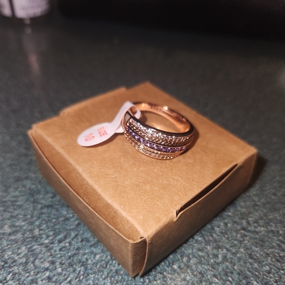 Bomb Party Ring size 10 rbp#7023 Charming Grace Amethyst Cubic Zirconia NWT - Picture 2 of 5